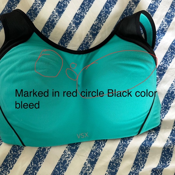 VSX Sport SPORTS BRA size 32DD TEAL/ BLACK adjustable - Picture 2 of 9